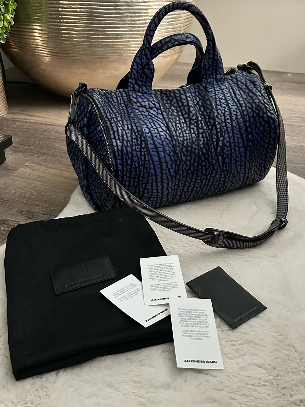 Alexander Wang Rocco Dumbo Nile blue black contrast bag